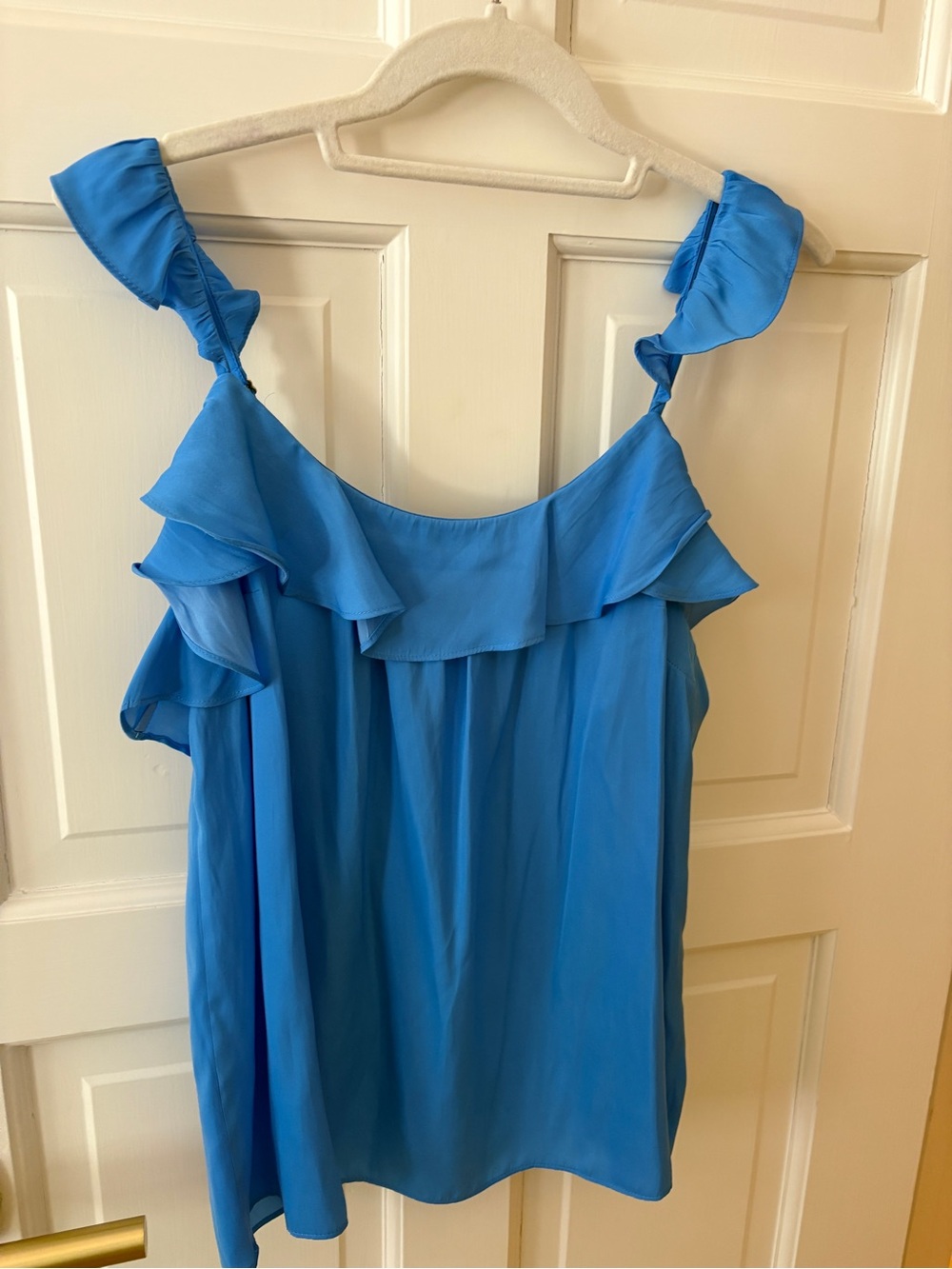 Lilly Pulitzer Caillee Sea Blue S Ruffle Top Camisole Tank